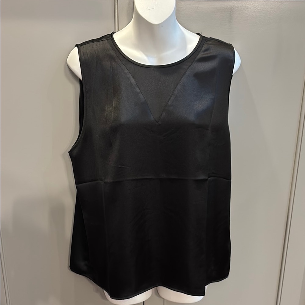 Christian Siriano New York black sleeveless blouse sz L